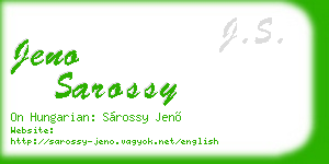 jeno sarossy business card
