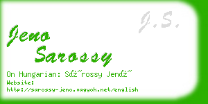 jeno sarossy business card